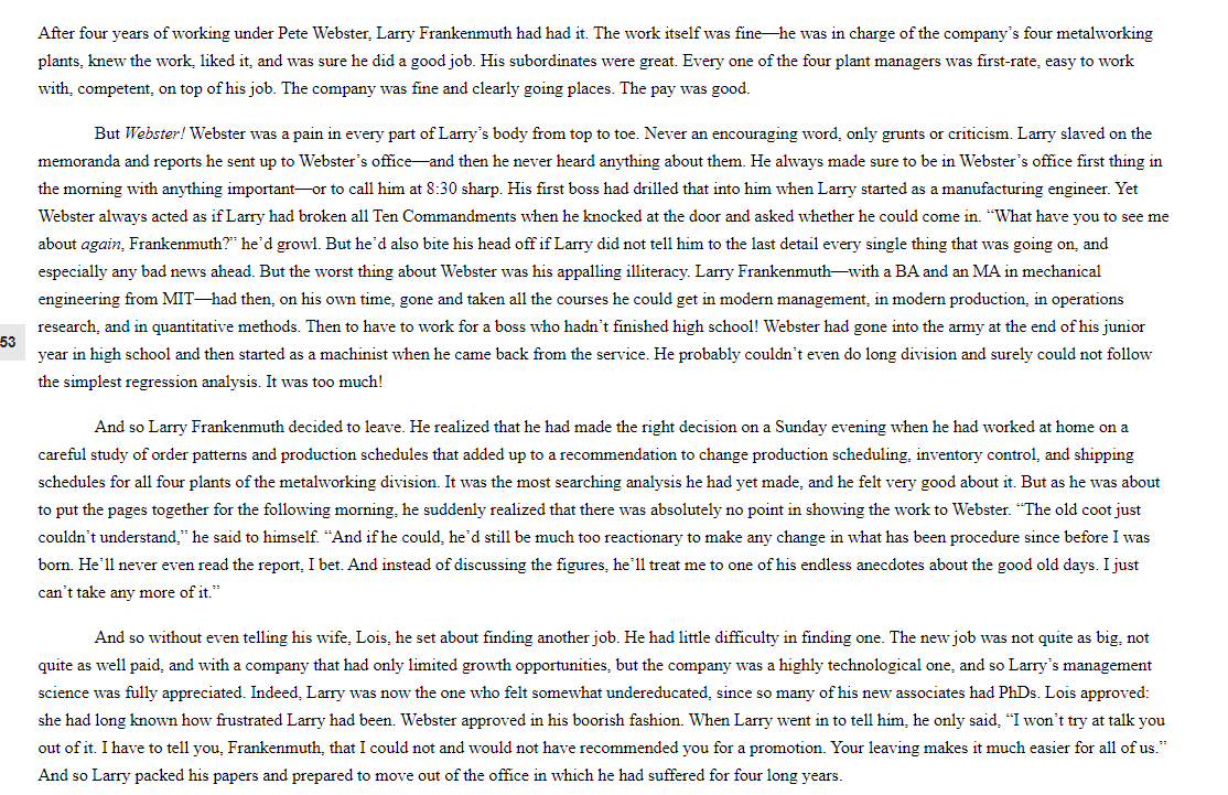 Read the mini case below and answer the question