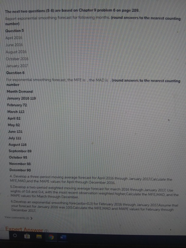 The next two questions (5-6) are based on Chapter