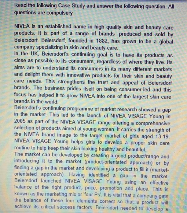 Read the following Case Study and answer the