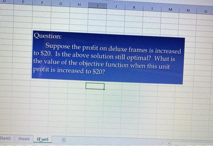 please do it in excel E F H M N o Question: