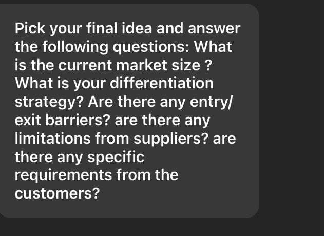 topic is indian restaurant Pick your final idea