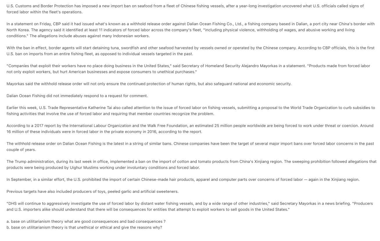 U.S. Customs and Border Protection has imposed a