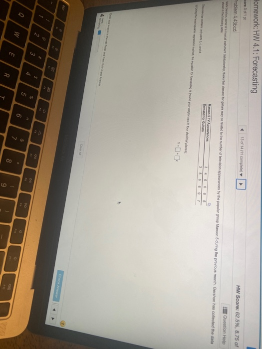 Homework: HW 4.1: Forecasting core of 1 pt 13 of