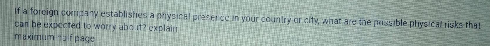 If a foreign company establishes a physical
