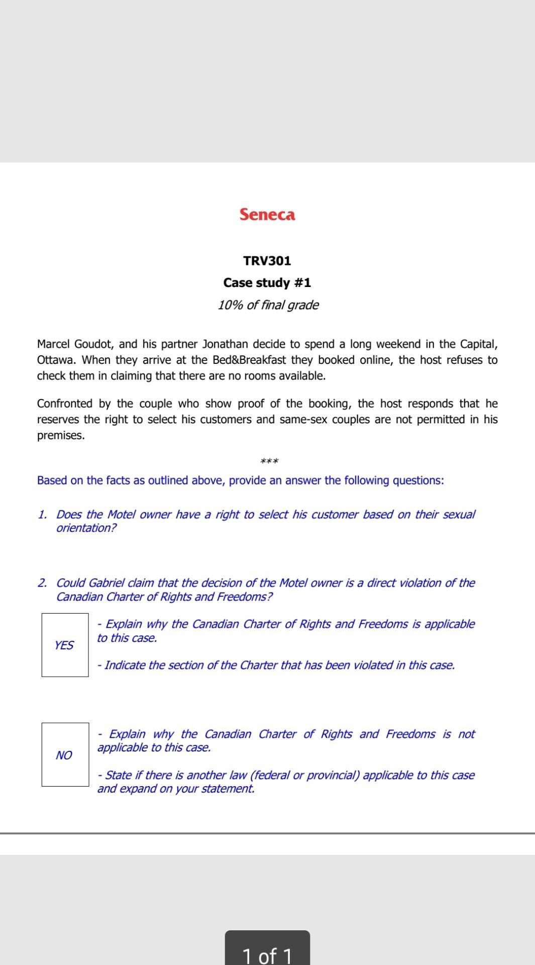 Explain in 400 words Case study #1 10% of final