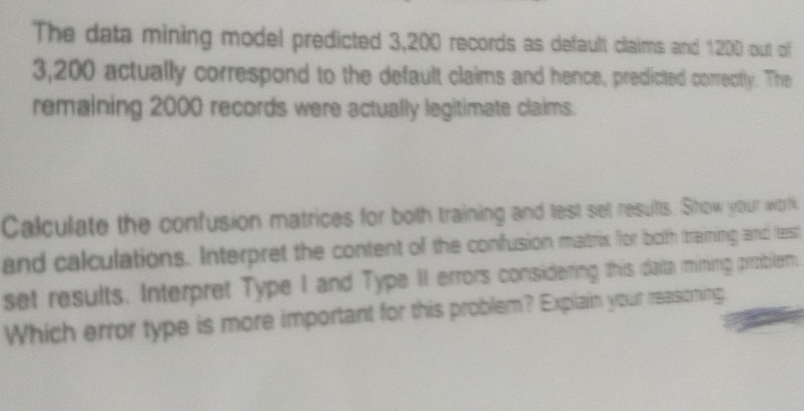 company provided historical claim data for the