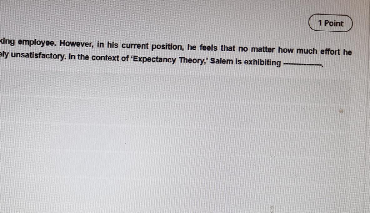 1 Point king employee. However, in his current