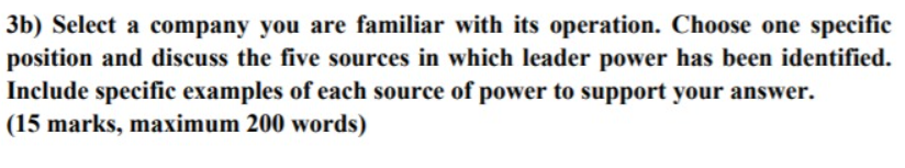3b) Select a company you are familiar with its