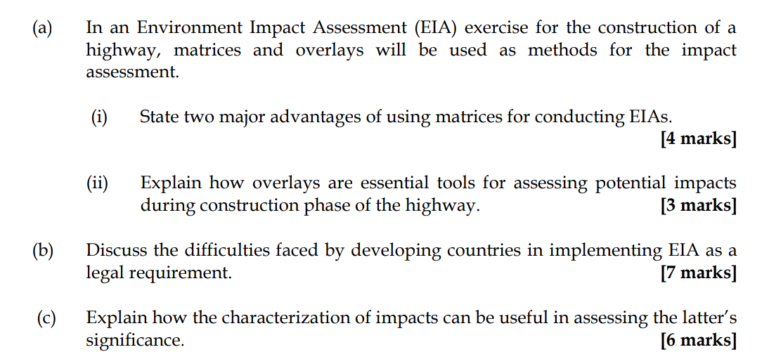 environmental management (a) In an Environment