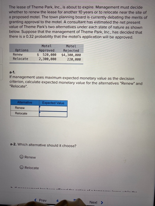 The lease of Theme Park, Inc., is about to
