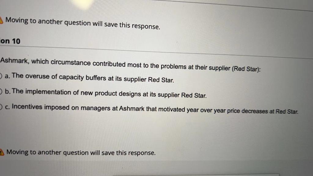 Moving to another question will save this