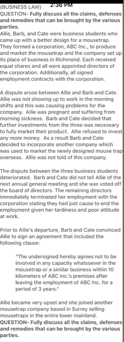 (Business law) (10 MARKS) Question- (10 Marks)