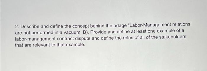 cause/effect? consequences? stakeholder