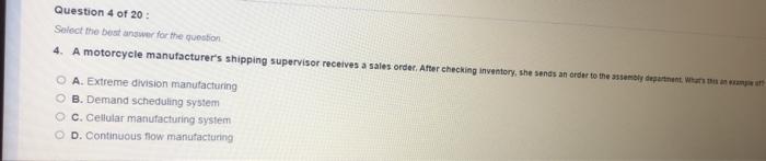 1. While looking at a wall of inventory, John, a