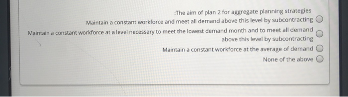 The aim of plan 2 for aggregate planning
