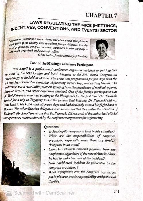 Read the case of The Missing Conference