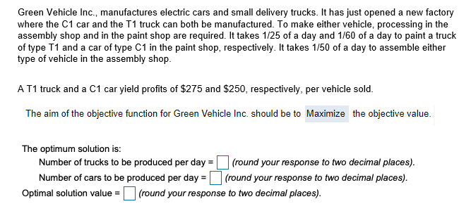 Green Vehicle Inc., manufactures electric cars