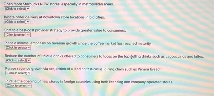 answer options are yes or no Open more Starbucks