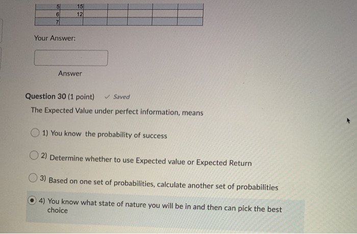 Question 29 (1 point) The Absolute error for