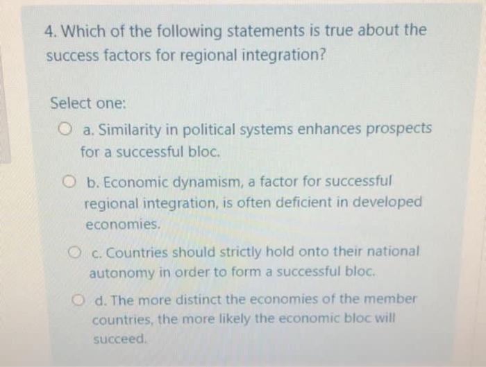 4. Which of the following statements is true