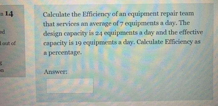 en 14 ed Calculate the Efficiency of an equipment