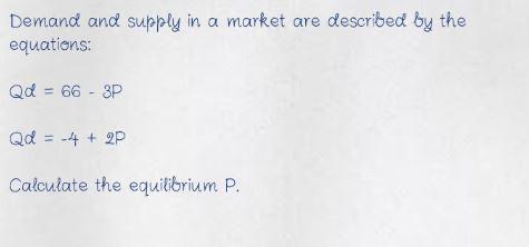 Demand and supply in a market are described by