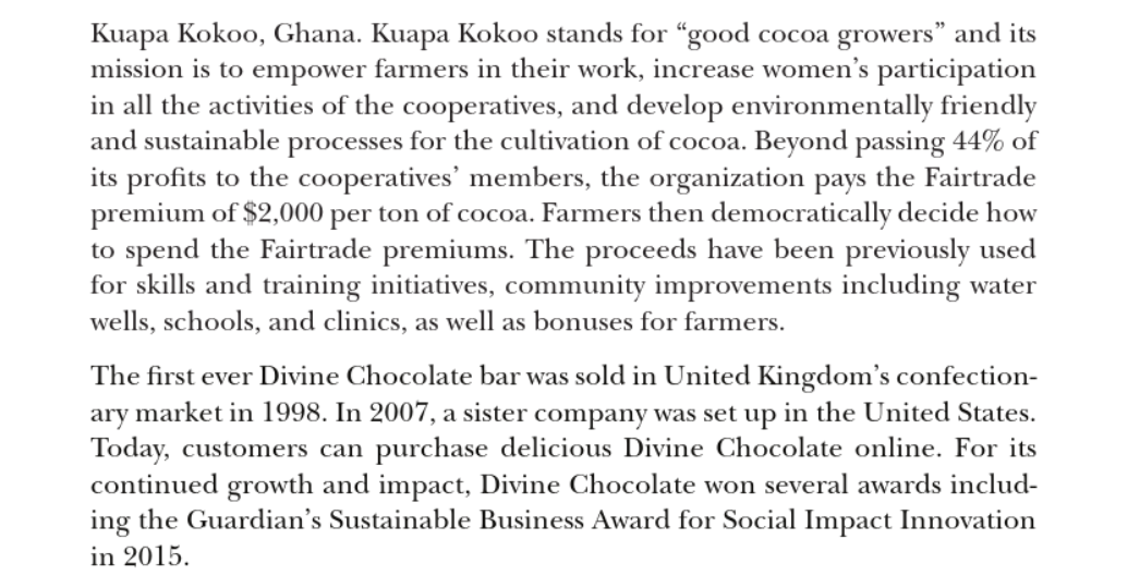 Opening Case Divine Chocolate: Cocoa Fair Trade