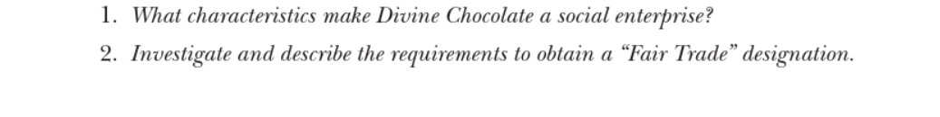 Opening Case Divine Chocolate: Cocoa Fair Trade