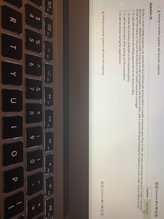 > Moving to another question will save this