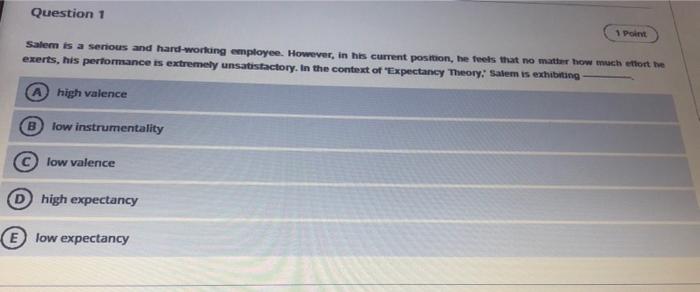Question 1 1 Point Salem is a serious and