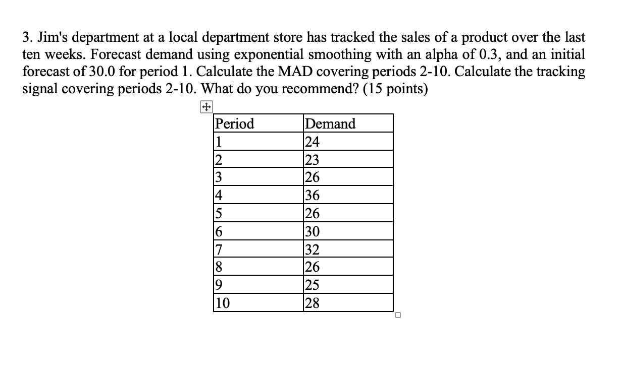 3. Jim's department at a local department store