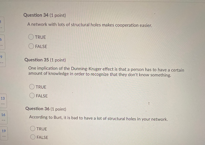 3 Question 34 (1 point) A network with lots of