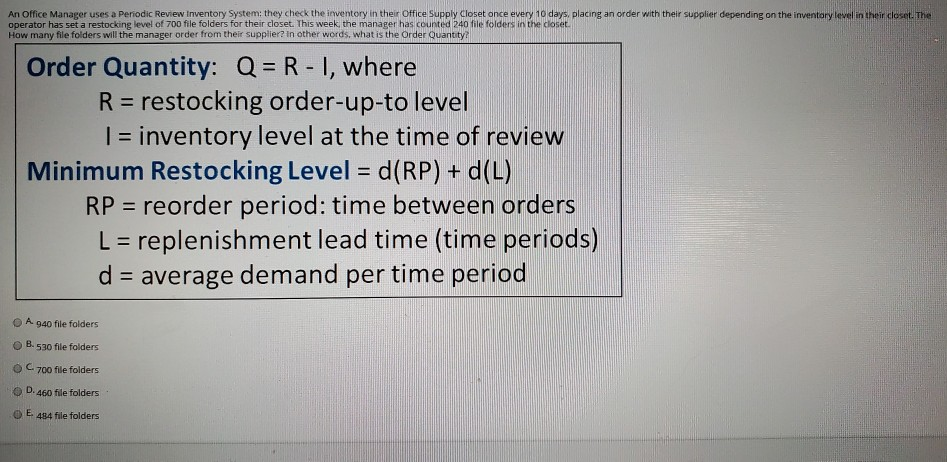 An Office Manager uses a Periodic Review