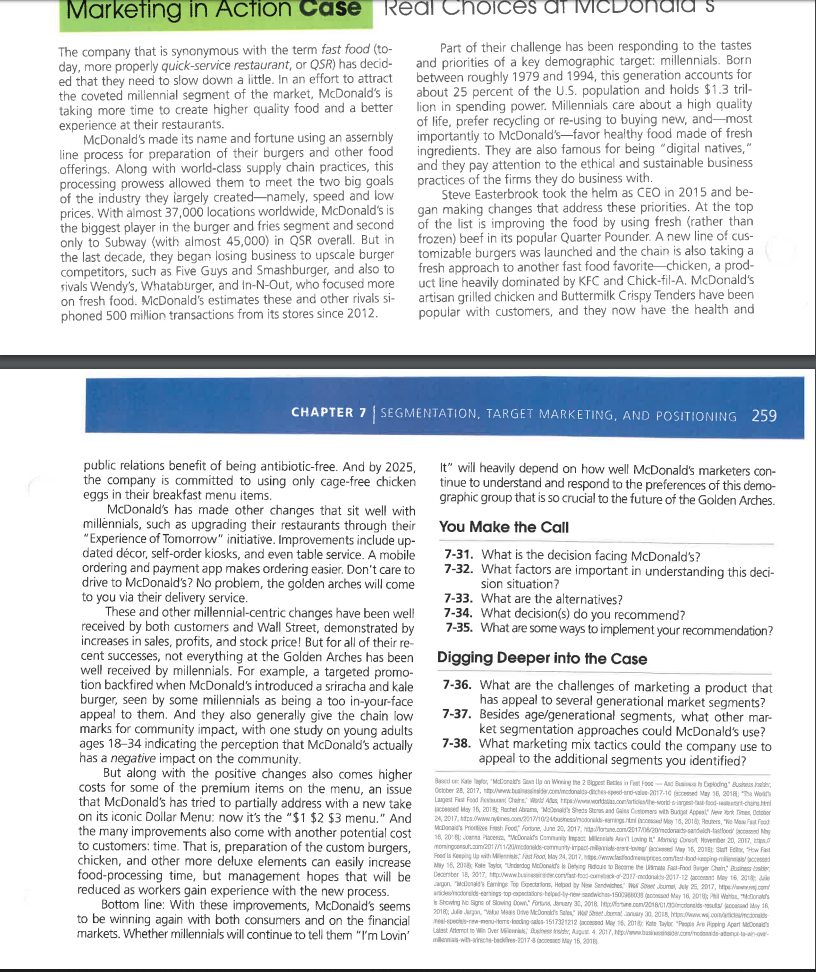 Marketing in Action: Chapter 7 (7-31 to 7-38)