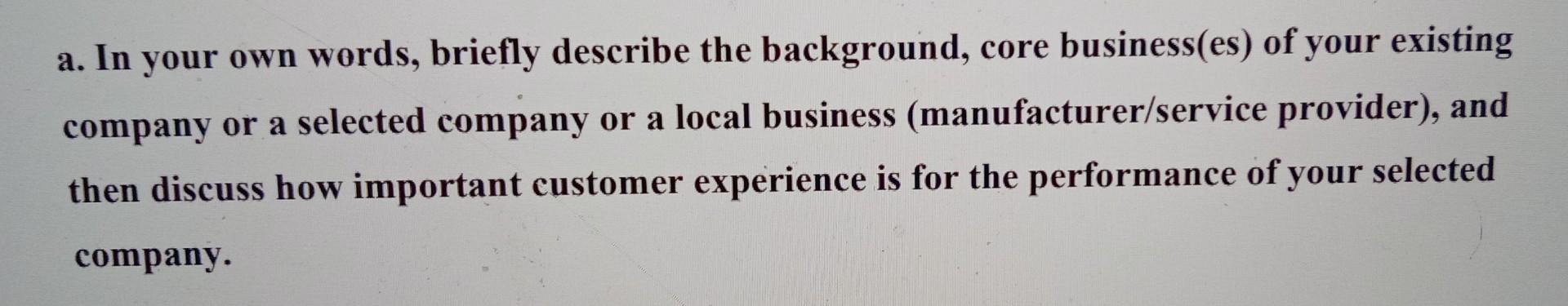 answer this question considering the company