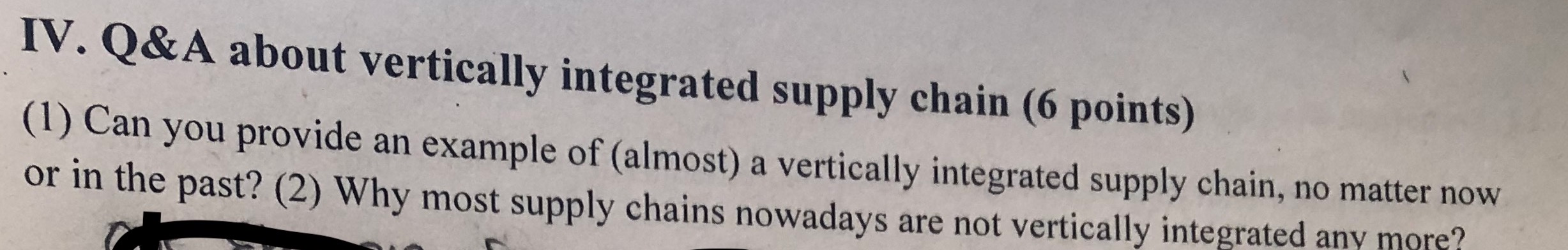 IV. Q&A about vertically integrated supply chain