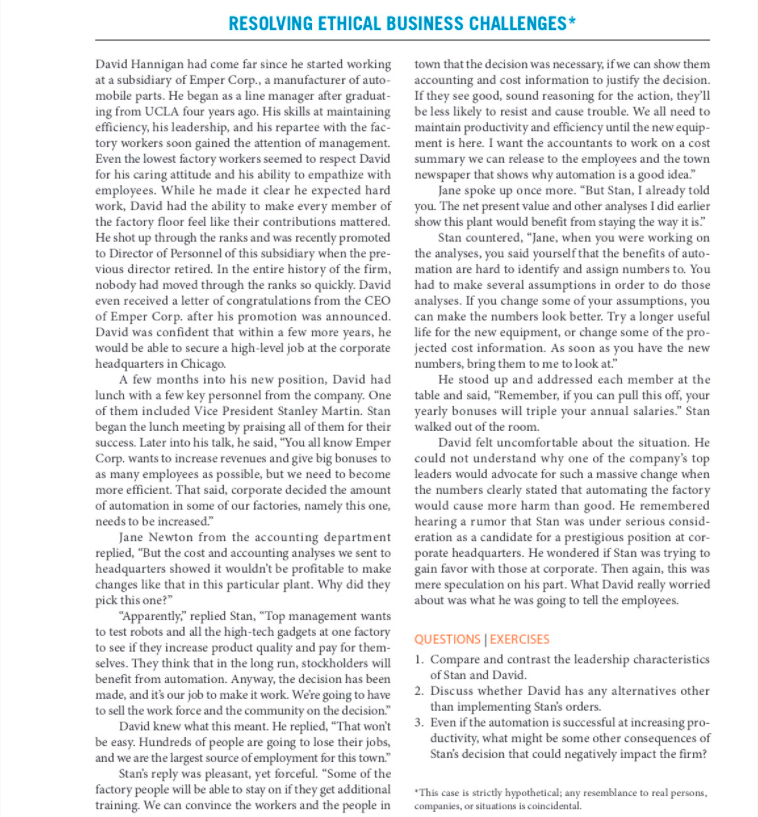 How is David to reconcile the difference between