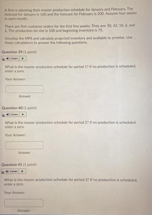 please! A firm is planning their master