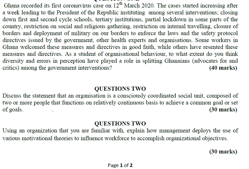 Ghana recorded its first coronavirus case on 12th