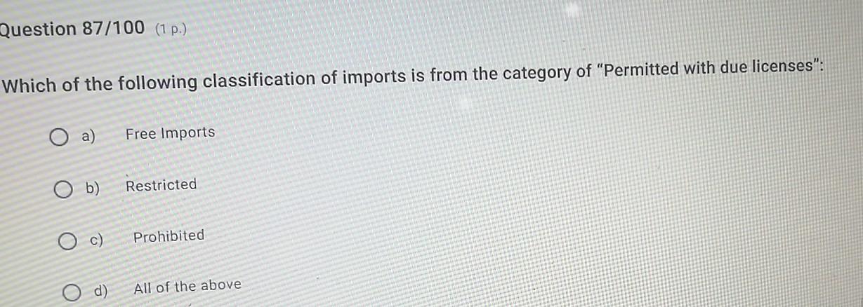 Question 88/100 (1 p.) Repositioning of empty