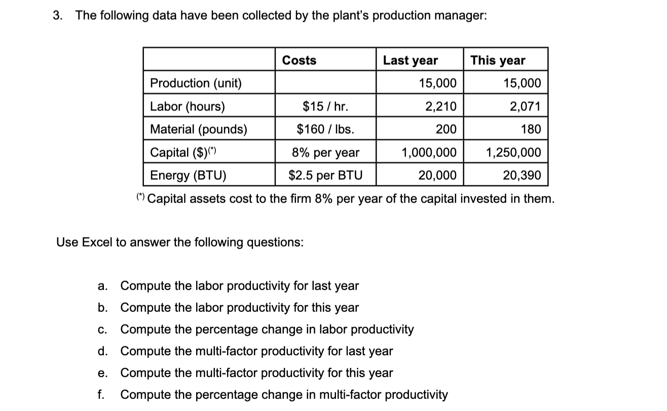 ANSWER KEY 3. The following data have been