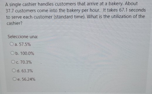 A single cashier handles customers that arrive at