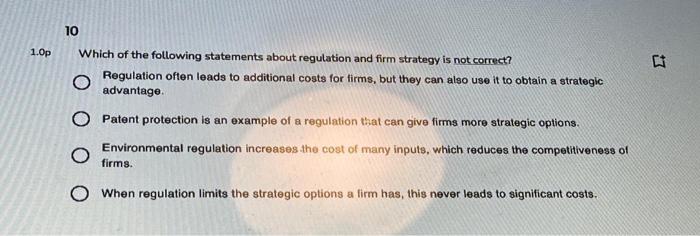 10 1.Op Which of the following statements about