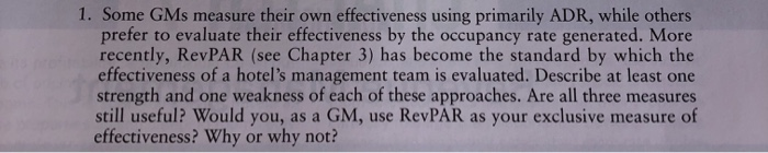 1. Some GMs measure their own effectiveness using