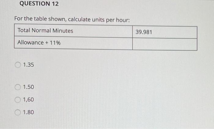 Answer each instruction table individually For