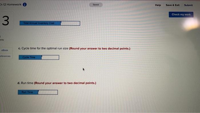 pls answer all Ch 12 Homework Seved Help Save &