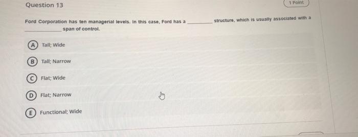 Question 11 1 Point Jeff Bezos has a great vision