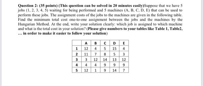 urgenttt!! solve quick please Question 2: (35