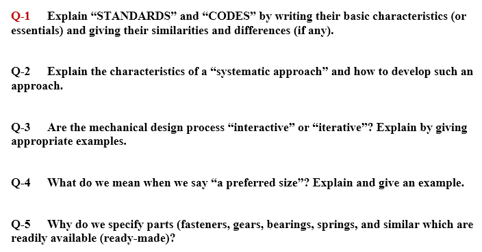 Q-1 Explain STANDARDS" and "CODES" by writing