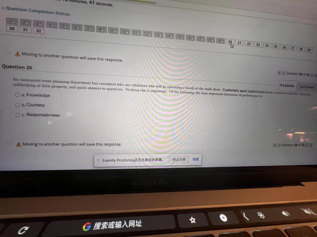 utes, 41 seconds. Question Completion Status: 30